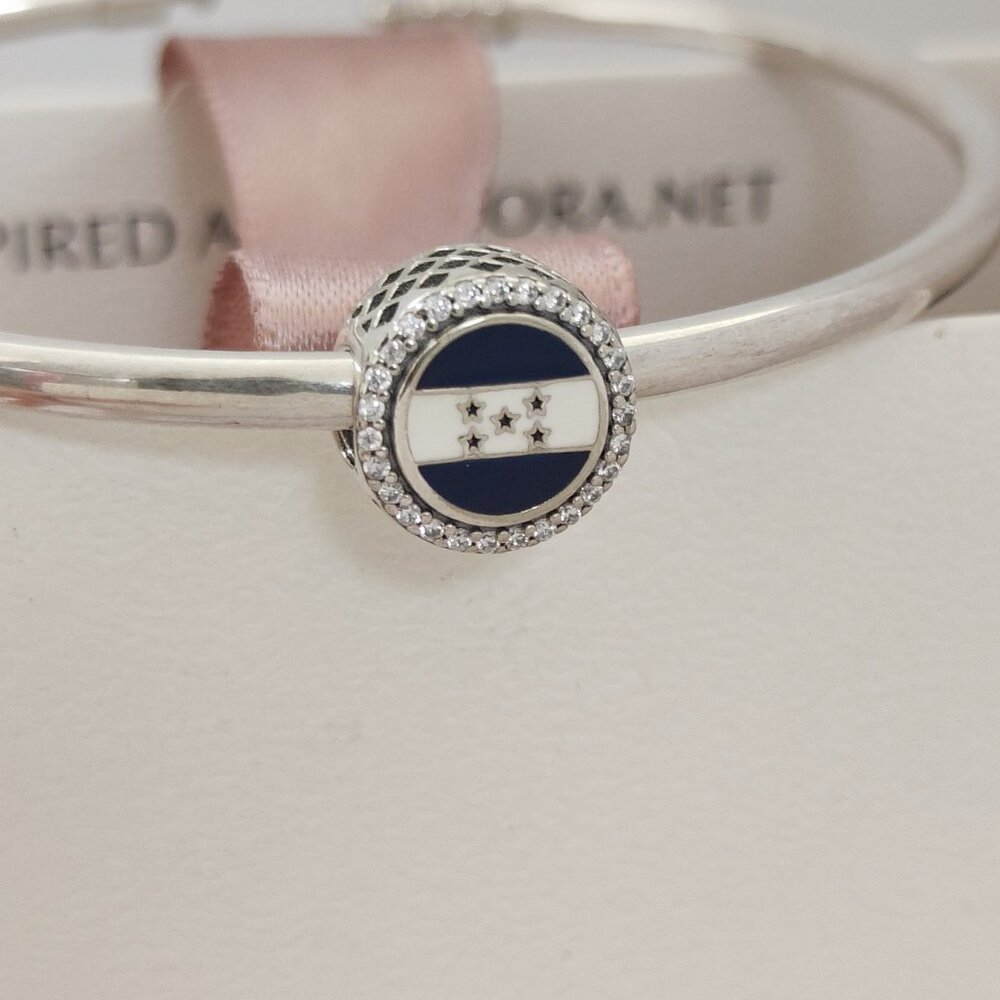 Pandora Honduras Flag Bead with box Travel Destination Pendant S925 Silver